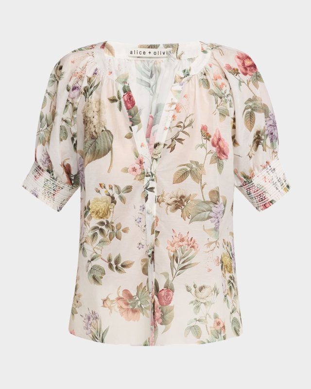 Thalia Puff-Sleeve Blouse